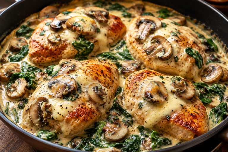 Creamy Mushroom Spinach Chicken