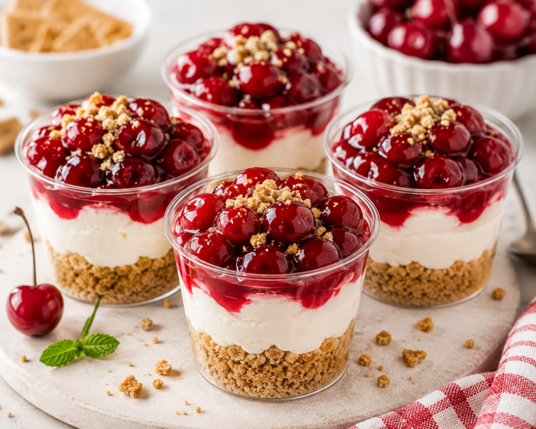🍒 Cherry Cheesecake Cups