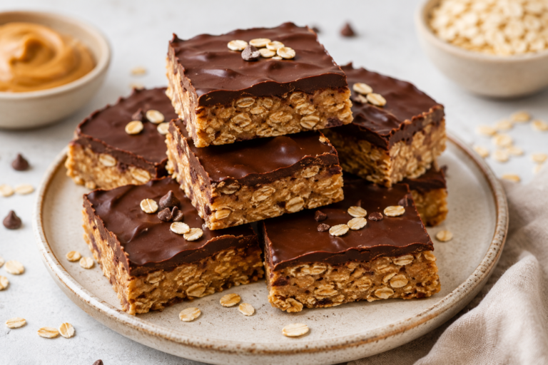🍫 Chocolate Peanut Butter Oat Bars
