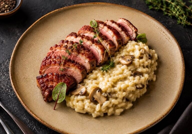 Duck Breast with Creamy Mushroom Risotto