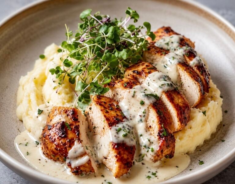 Creamy Herb Chicken with Mashed Potatoes