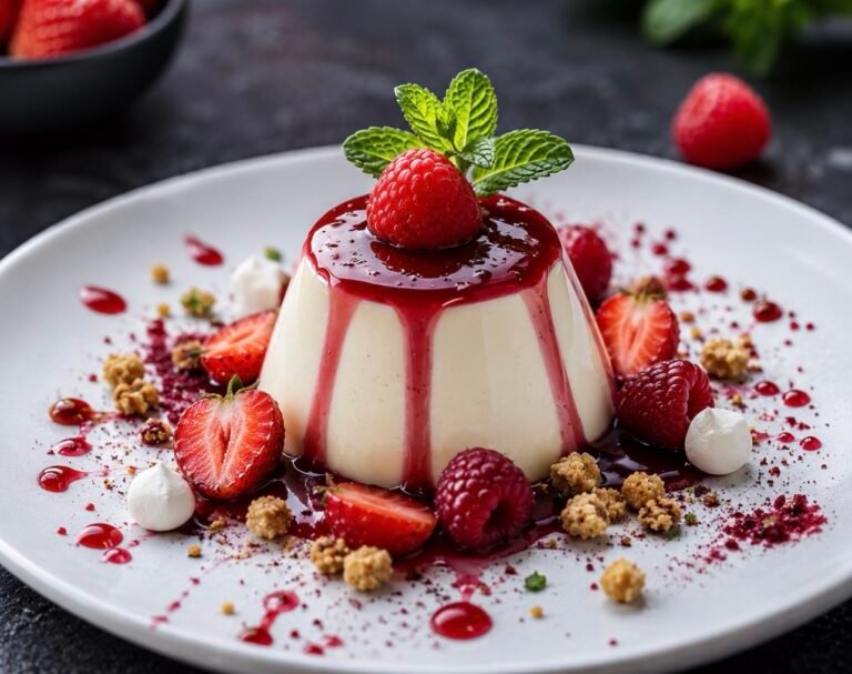 Vanilla Panna Cotta with Berry Sauce