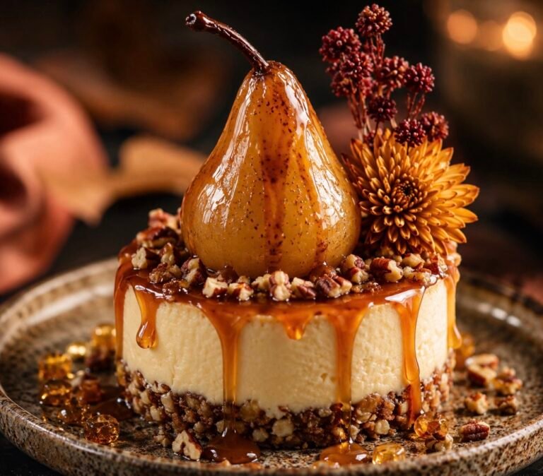 Caramel Pear Cheesecake