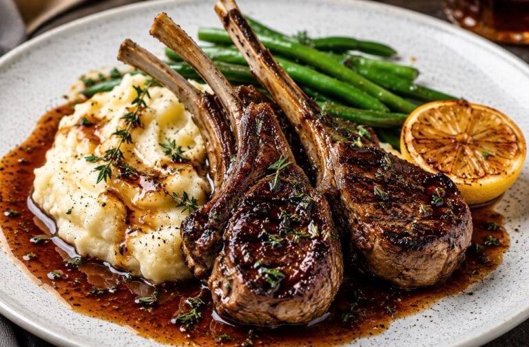 Garlic Herb Lamb Chops with Creamy Mashed Potatoes