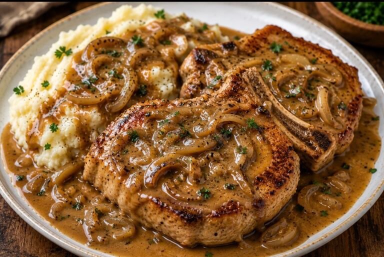 Smothered Pork Chops with Onion Gravy