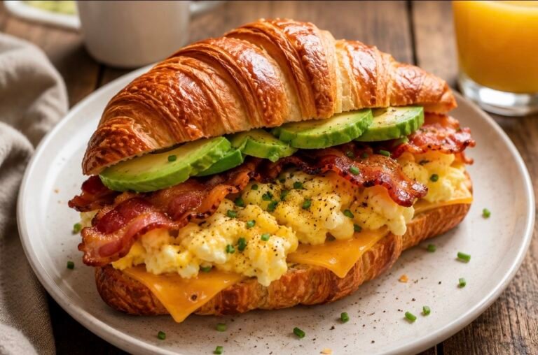 Loaded Breakfast Croissant Sandwich