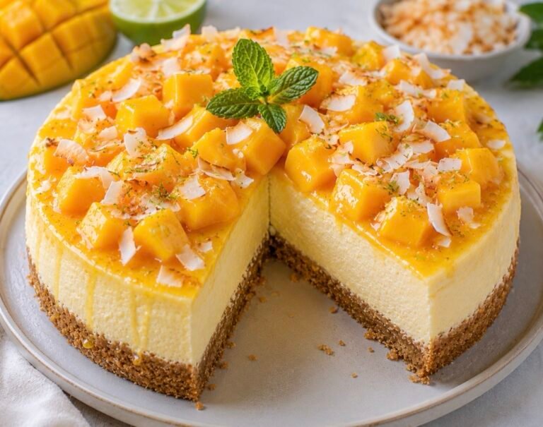 Mango Coconut Cheesecake
