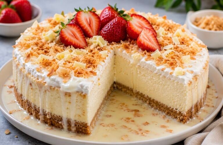 Coconut Tres Leches Cheesecake