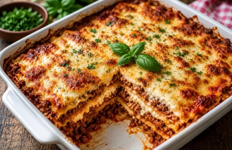 Creamy Beef Lasagna Gratin