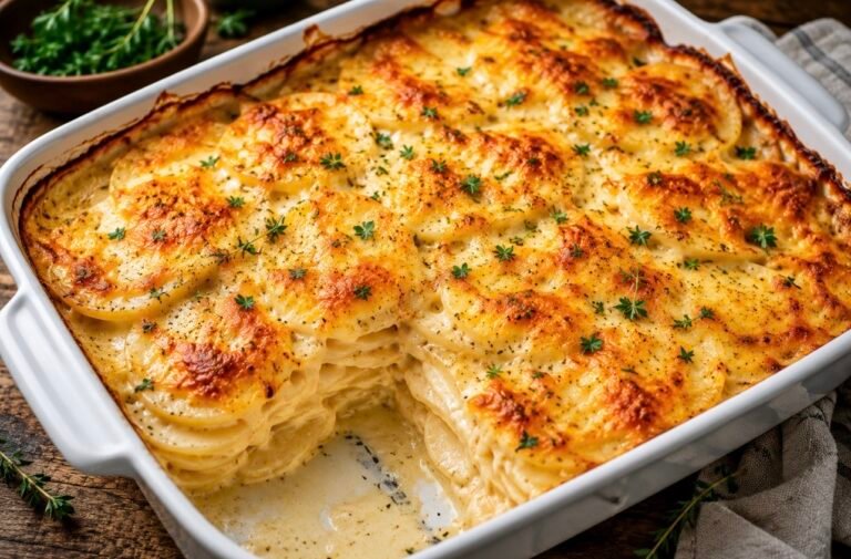 Scalloped Potatoes with Three Cheese Gratin