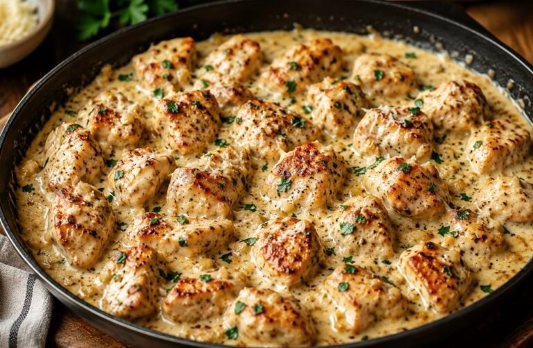 Creamy Garlic Parmesan Chicken Bites