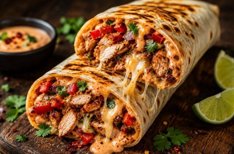 Cheesy Spicy Chicken Wrap
