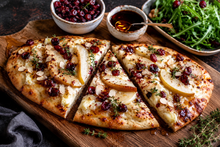 Pear, Brie & Cranberry Flatbread