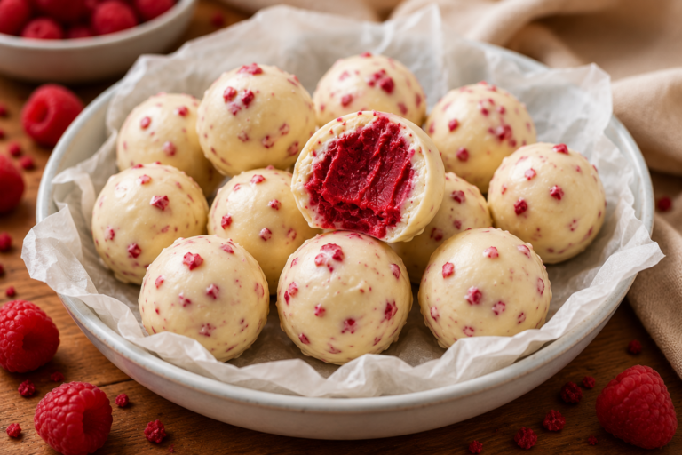 White Chocolate Raspberry Truffles