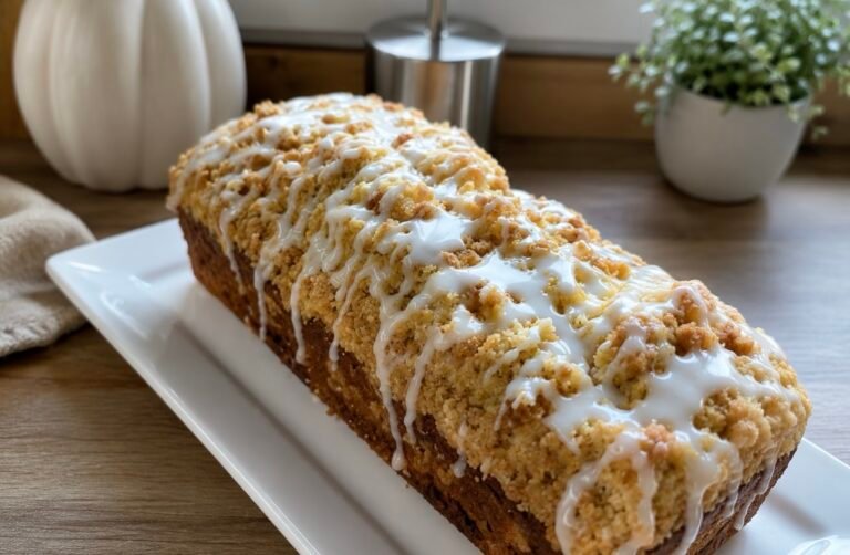 Blueberry Crumb Cake with Lemon Glaze