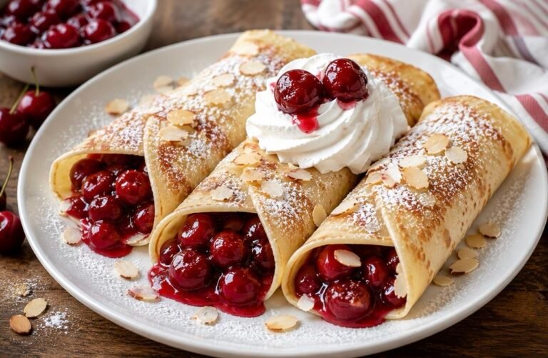 This dessert appears to be Cherry Pie Filling Breakfast Wraps