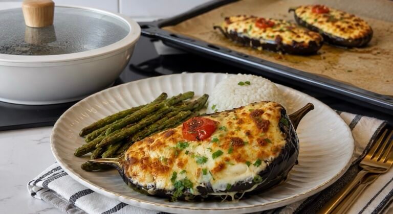 Baked Eggplant with Ground Beef & Béchamel Sauce