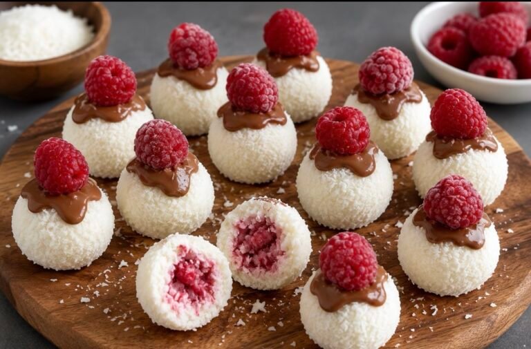 Coconut Raspberry Yogurt Balls