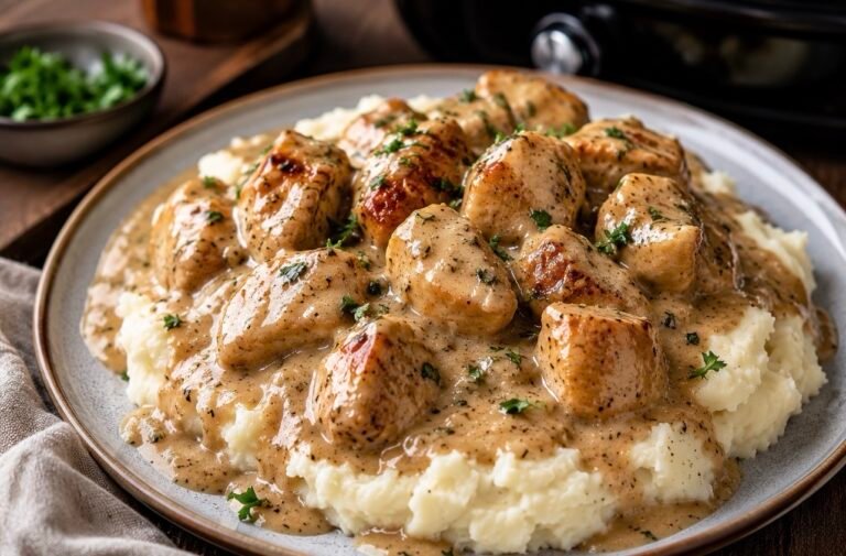 Slow Cooker Creamy Chicken & Gravy