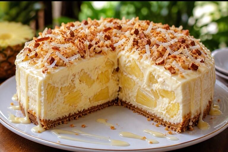 Creamy Pineapple Coconut Cheesecake