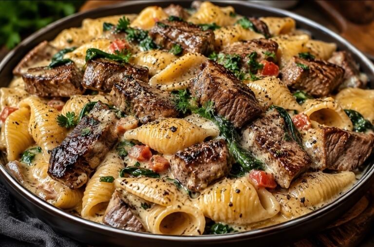 Creamy Garlic Butter Steak Pasta