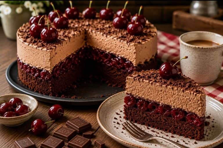 Chocolate Cherry Mousse Cake