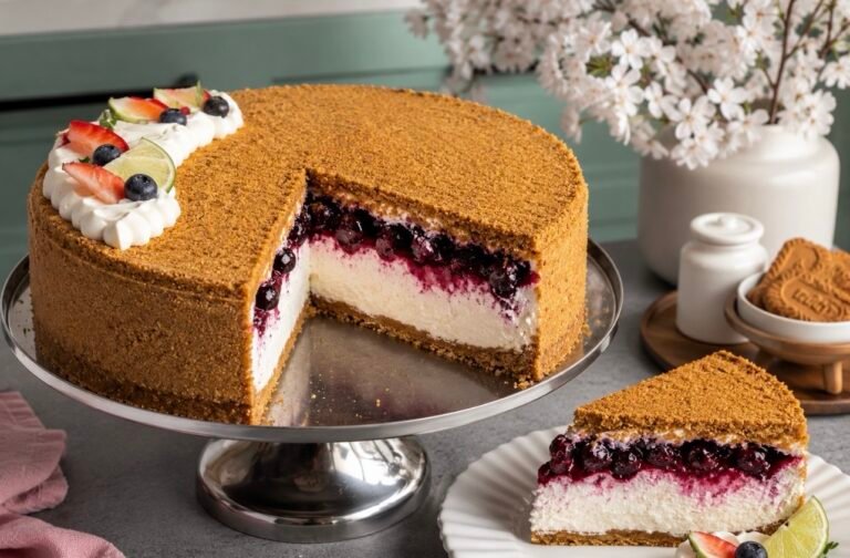 Upside-Down Berry Cheesecake