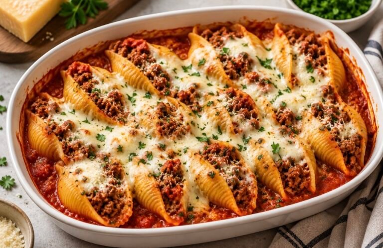 🍝 Fast Stuffed Shells with Ground Beef