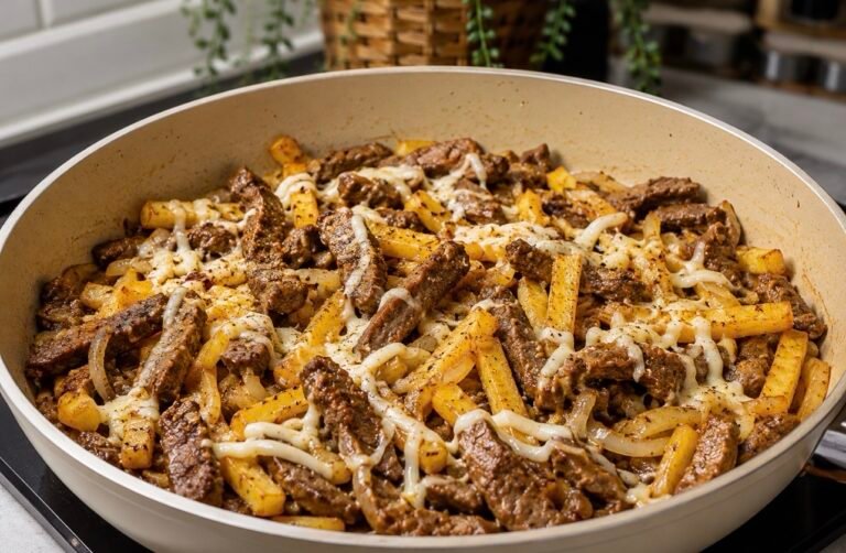 Cheesy Steak & Fries Skillet