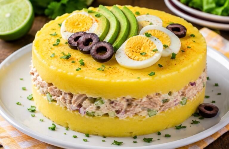 Peruvian Tuna Causa (Mashed Potato Layered with Tuna)