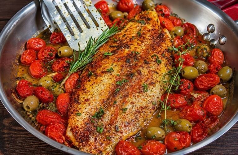 Mediterranean Pan-Seared Garlic Herb Fish