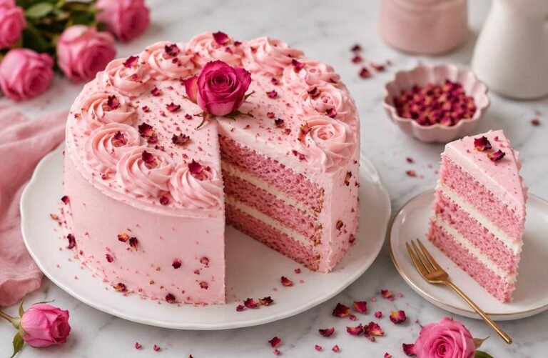 Elegant Rose Milk Cake