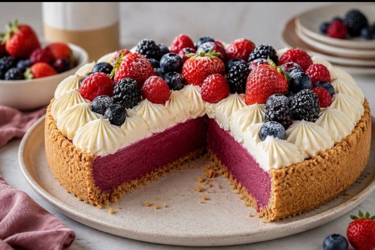 Berry Pie with Whipped White Chocolate Ganache