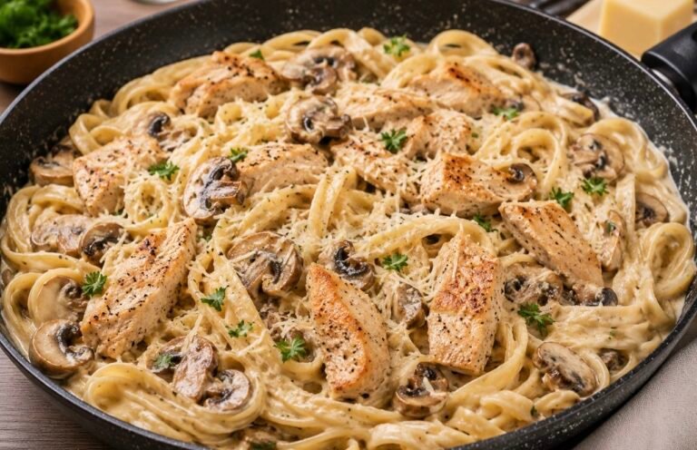 Creamy Chicken Mushroom Pasta
