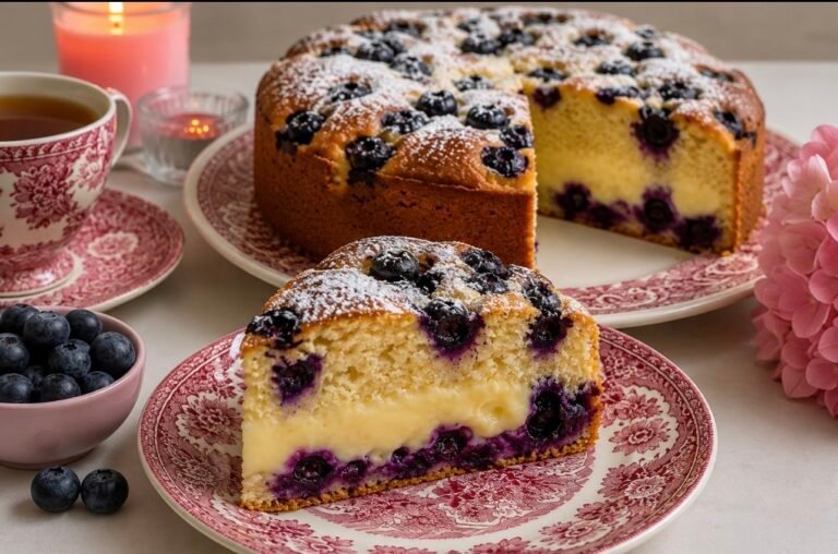 Blueberry Custard Cake