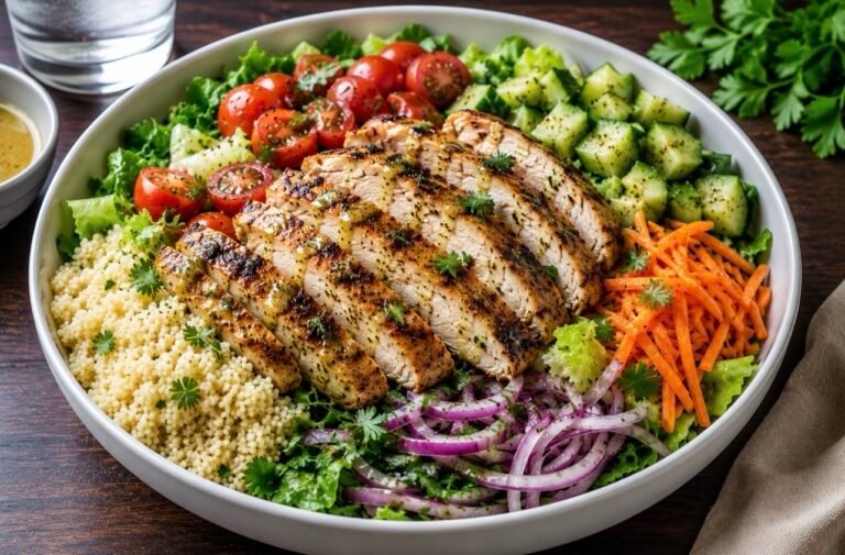 Grilled Chicken Mediterranean Salad Bowl