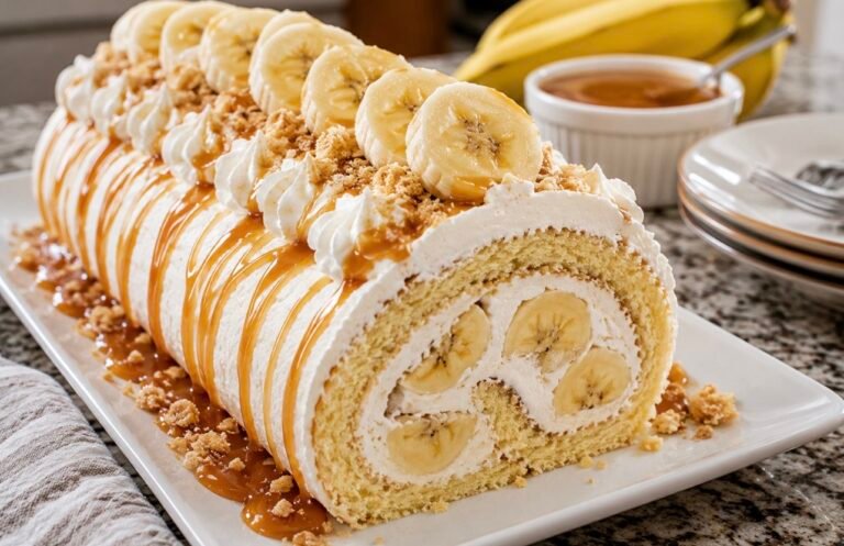 Banana Cream Roll Cake