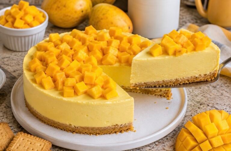No-Bake Mango Cheesecake