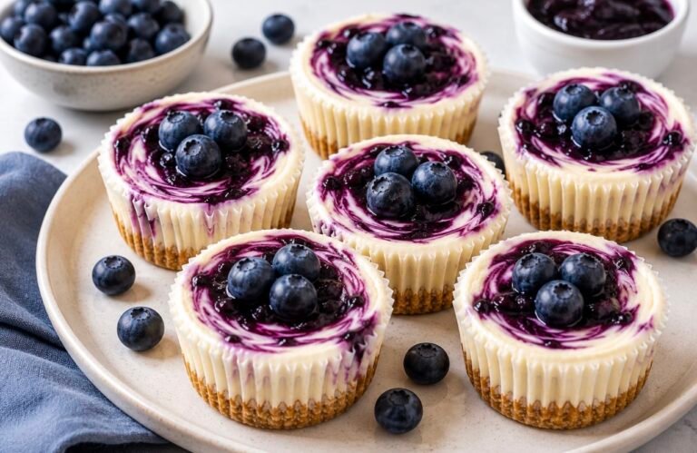 Mini Blueberry Cheesecakes