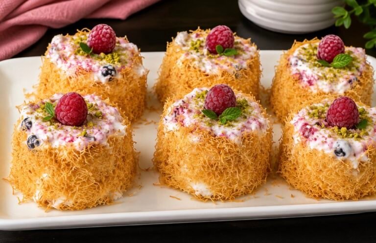 Crispy Kataifi Berry Cream Rolls