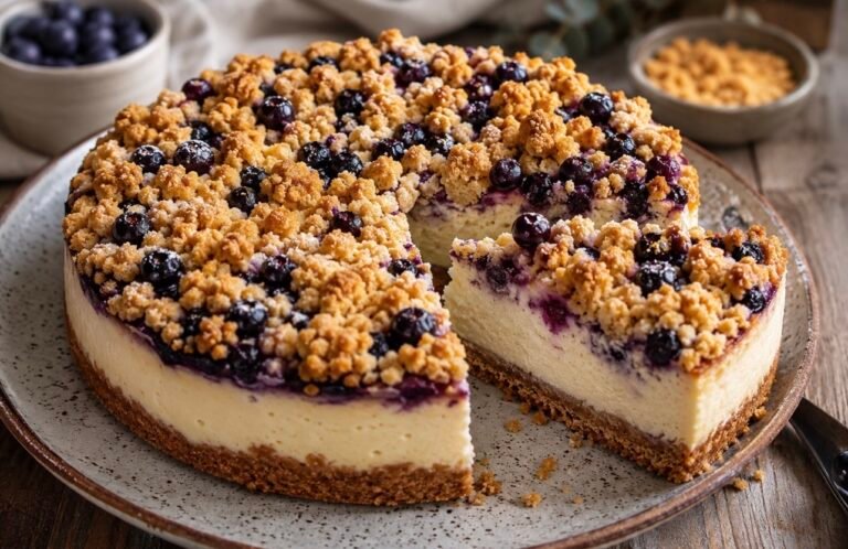 Blueberry Crumble Cheesecake