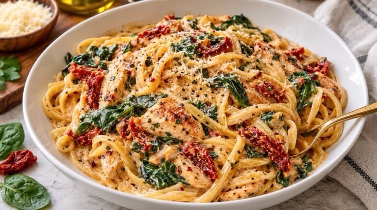 🍝 Creamy Tuscan Chicken Pasta