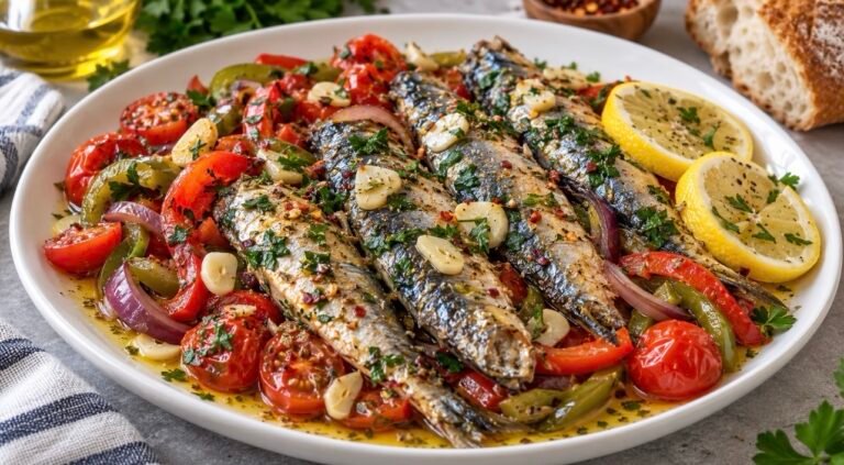 Mediterranean Garlic Herb Sardines