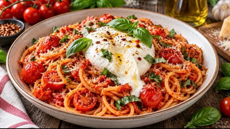 Spaghetti Pomodoro with Burrata